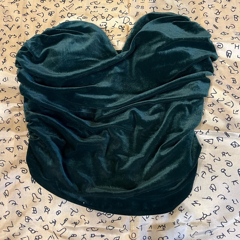 Express Emerald Velvet Contour Top